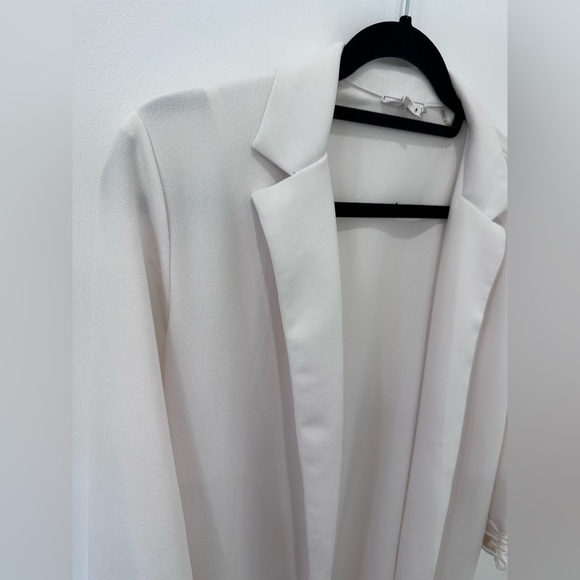 Cream Long Blazer with Pockets - Picture 6 of 8